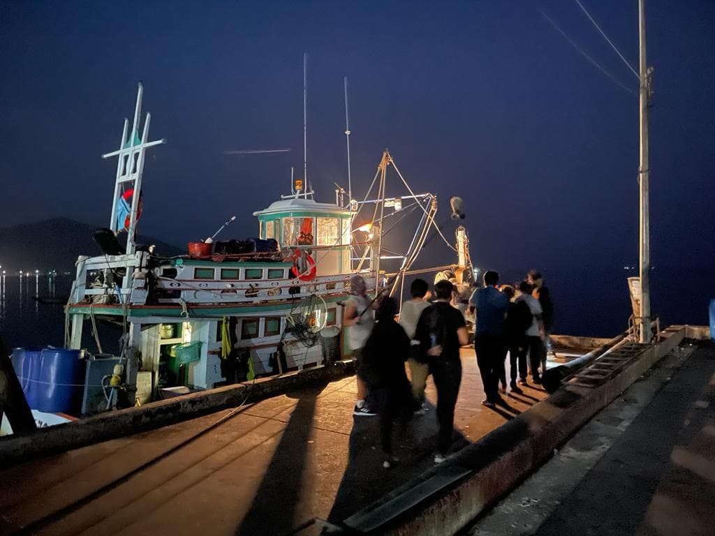 Filming with local Thai actors and talent