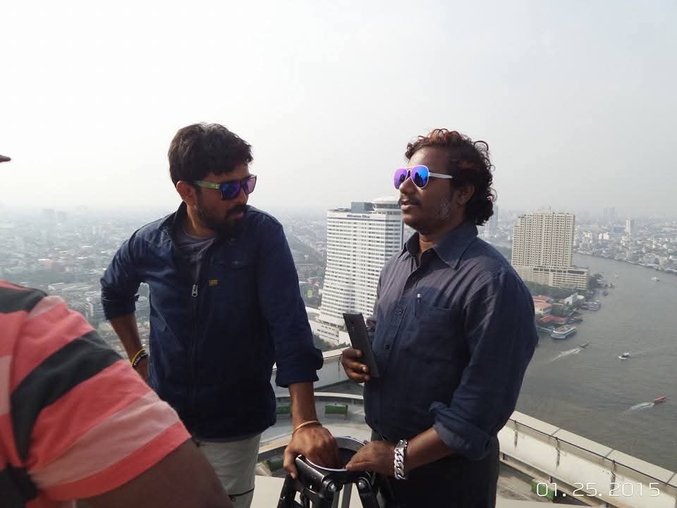 Indoor studio filming setup