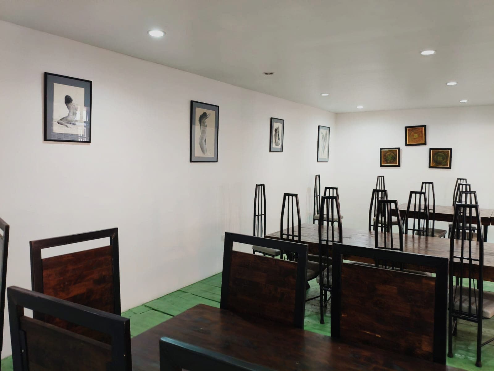 Buffet setup and dining area