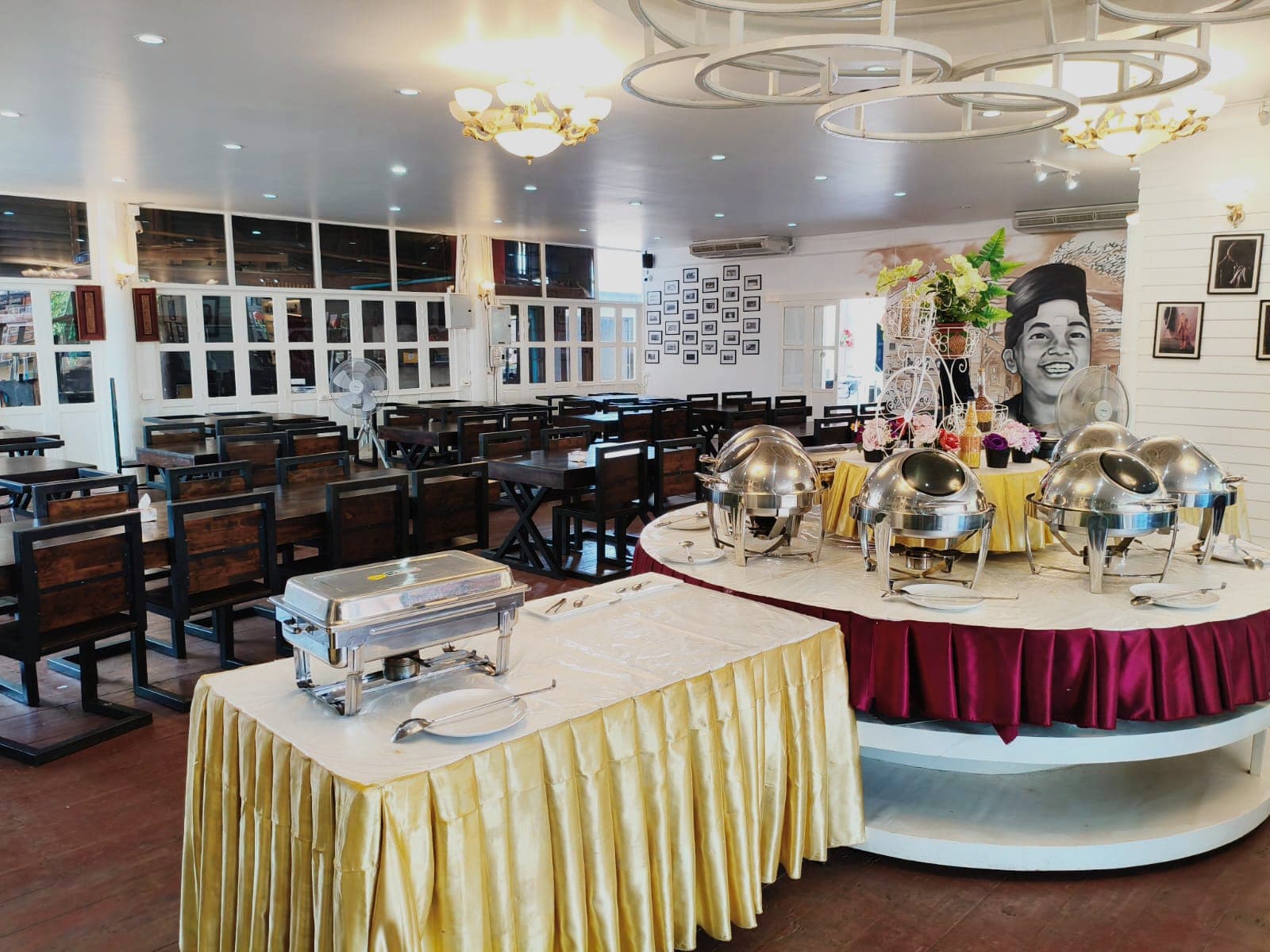 Restaurant entrance with menu displays